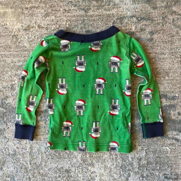 Hanna Andersson Green Santa Robot Long John Pajamas 80 cm 18-24 Months - Picture 6 of 8